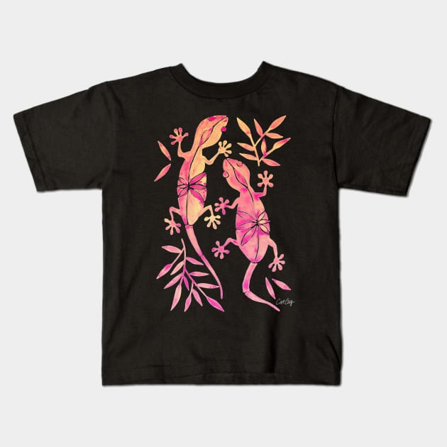 gecko fire Kids T-Shirt by CatCoq